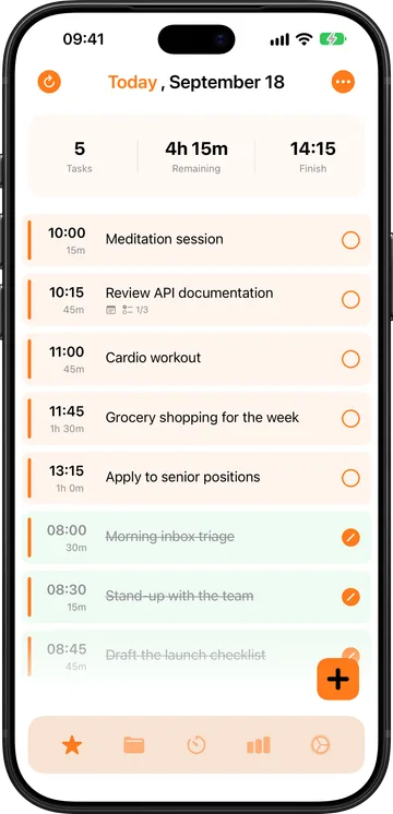 Set in its orange theme