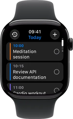 Today on Apple Watch, with the day's tasks in order